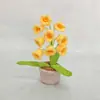 Cicanus bolus tejido a mano terminado maceta de algodón lana floral tejido imitación flor escritorio bonsái regalo hecho a mano