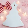 Transferencia de Calor Impresión Personalizada 3 pulgadas Adornos Cerámicos Navideños Redondos y en Forma de Corazón con Hilo Dorado Personalización Personalizada Fábrica