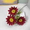 Simulación de girasol, flor de tres cabezas, decoración del hogar, diseño de auditorio de bodas, pintura al óleo retro, accesorios de tiro de girasol, flor falsa