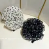 Pinza Banana de Malla con Lunares Estilo Suave para Coleta Alta para Mujer, Pasador Versátil, Pinza para el Cabello, Accesorio para el Cabello Blanco y Negro