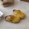 Pantuflas Birkenstock ins retro 2026 nuevo de verano versión coreana para niñas sin cordones, punta cerrada, medias pantuflas con suelas suaves