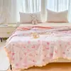 Edição Coreana de 2026, Renda Francesa com Estampa Floral, Mãe-Filho, Algodão Puro, Gaze de Camada Dupla, Colcha de Verão, Estilo Princesa Fresco, Colcha Refrescante de Verão