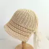 Nuevo sombrero de sol de ala ancha con volantes y lazo de diamantes de imitación, transpirable para exteriores, sombrero de protección solar, sombrero facial pequeño de pescador