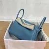 Bolso Lindy de Hilo de Cera Hecho a Mano Piel de Vaca Bolso Doctor 19/26/30 Bolso Almohada Patrón Granulado Bolso de Hombro Cruzado Único para Mujer