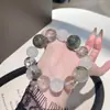 Pulsera de Piedra de Cristal con Diseño Original Geométrico Pulsera de Luz de Luna Cristal Fantasma Blanco Pulsera de Múltiples Gemas Luz de Luna