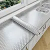 Pegatina de aluminio autoadhesiva engrosada, impermeable y a prueba de aceite para cocina, resistente a altas temperaturas, ignífuga, pegatina a prueba de humedad para encimera de mármol