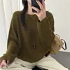 Suéter Básico de Cuello Redondo con Lentejuelas para Mujer 2026 Otoño/Invierno Nuevo Estilo Holgado Perezoso Suave de Punto de Manga Larga