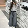 Conjunto Casual de Dos Piezas para Niñas, Atuendo Sencillo de Otoño con Sudadera con Cremallera y Pantalones, para Niños Mayores con un Toque de Lujo