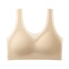 Sujetador de belleza de espalda delgada sin costuras con sensación nude, ropa interior delgada, inalámbrico, soporte suave, fijo de una pieza, levanta y realza el busto.