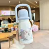 Copo Térmico Estudante Dilebel Gato de Aço Inoxidável para Meninas com Bom Visual e Novo Bolso de Aba Portátil Mini para Copo em Calça