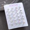 Pendientes de Tuerca Xuping de Seis Garras y Cuatro Garras con Circonita Artificial Única para Mujer, Pasadores de Cobre Chapados en Oro de 18 Quilates, Estilo Europeo y Americano, Disponibles en Amazon