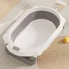 Conjunto de Suporte para Banheira de Bebê, Estação de Banho para Bebê, Banheira Dobrável, Não Precisa se Abaixar, com Suporte Elevado para Secar Roupas
