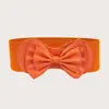 Cinturón elástico ancho de cintura alta para mujer con decoración de lazo azul, cinturón reductor elástico rojo versátil, venta al por mayor transfronteriza