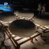 Banco oval de concreto translúcido combinado, cadeira de lazer iluminada para rua comercial, banco paisagístico de cimento translúcido de múltiplas combinações