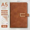 Cuaderno A5 Personalizable con Impresión de Logo, Engrosado con Cierre de Broche, Cuaderno de Oficina para Negocios, Superficie de Cuero Suave, Venta al por Mayor
