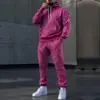 Estación Independiente Temu Moda Masculina Transfronteriza Tendencia Estilo Europeo y Americano Otoño Casual Deportivo Sudadera con Estampado Traje Dos Piezas