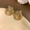 Pendientes de flor de circonita con microincrustaciones de aguja de plata s925, personalizados, creativos, con circonitas, pendientes de temperamento combinables.