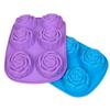 Molde de jabón hecho a mano molde de pastel fácil desmoldeo herramienta para hornear DIY 6 cavidades molde de jabón de rosa de silicona molde de jabón hecho a mano
