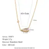 Moda Europea y Americana Temperamento Diseño de Nicho Alto Gama Colgante Exquisito Acero Inoxidable Chapado en Oro de 18K Ojo de Caballo Circonita Collar