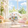 Lindo Llavero de Conejo de Orejas Largas con Vestido de Princesa de Peluche Figura de Muñeca de Dibujos Animados Cosplay Colgante para Bolso de Pareja Pequeño Regalo