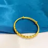 Tienda de Oro-Estilo Arena Dorada Joyería, Patrón de Dragón y Fénix Estrellado, Diseño de Raya de Coche, Pulsera de Empuje y Tirón, Versátil, Único, Varios Artículos de Joyería