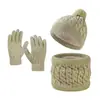 Conjunto de Três Peças Quente para Crianças, Chapéu, Cachecol, Luvas, Cachecol de Inverno Degradê, Chapéu de Lã com Proteção de Orelha em Veludo