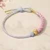 Pulseira Ajustável de Cordão Cinco Cores com Pingente de Borla de Zongzi Pequeno para o Festival do Barco-Dragão, Fio Vermelho Artesanal DIY Atacado
