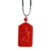 Colgante de Arena Roja de Cinabrio Crudo Natural al por Mayor con Alto Contenido del Dios de la Riqueza Guan Gong, Guan Yu y Guan Er Ye para Cadenas de Suéter