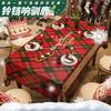 Toalha de Mesa de Natal Xadrez Vermelho Caminho de Mesa Decoração de Mesa de Jantar Festa Temática de Feriado Toalha de Mesa Redonda Toalha de Mesa de Atmosfera