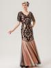 Vestido Retro de Lentejuelas Años 20 Vestido Largo de Noche para Fiesta de Banquete Europeo y Americano Exportación Vestido de Talla Grande para Mujer
