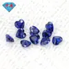 Huagang Gems Lado Derecho Agujero Único Forma de Corazón 34 # Corindón Azul Piedra Suelta Venta al por Mayor, Zafiro Azul Sintético No. 34