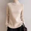 Suéter Casual de Canalé con Cuello Medio para Mujer Otoño/Invierno 2026, Jersey Grueso de Punto Ajustado, Capa Base Versátil, Transfronterizo