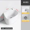 Fregadero de balcón para mopa con reposapiés, lavabo para fregar mopas, lavabo con desagüe lateral y cesta escurridora, drenaje automático, cerámica