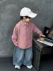 Conjunto de Camisa de Cuadros Finos para Niños Primavera y Otoño, Conjunto Casual Elegante de Dos Piezas Estilo Coreano para Niños, Ropa de Bebé de Moda