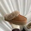 Zapatillas de Lana de Oso Estilo Nuevo para Mujer, Zapatos con Suela Gruesa que Aumentan la Altura, Botas de Nieve Engrosadas de Piel de Vaca y Forradas de Felpa, Suelas Antideslizantes para Exteriores