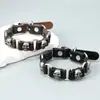 Pulsera Punk Calavera Europea y Americana de Cuero PU para Hombre, Pulsera Retro de Aleación, Adornos de Cuero de Moda Transfronteriza, Venta al por Mayor
