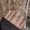 Anel Feminino Estilo Coreano Fresco Doce Diamante Aberto Letra X Cruz Vazado Ajustável Namorada Joia de Mão Novo