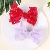 Pinza para el cabello de lentejuelas de colores 3D con lazo para niñas, Pinza para coleta que no daña el cabello, Accesorio para el cabello de rendimiento hecho a mano