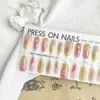 Estilo Dinastía Tang Uñas Portátiles Color Base Semi-Terminadas Pre-Hechas Dopamina Dulce Fresco Estilo Ins Uñas Postizas Francesas Oscuras