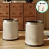 Papelera de Cuero Vintage Estilo Francés con Pedal y Tapa, Doble Capa, Estilo Minimalista, Alto Valor Estético, con Cubo Interior, Tamaño Pequeño, con Tapa
