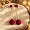 Aretes Geométricos Rojos Ankela Festivos de Año Nuevo Nicho Temperamento Venta Caliente Aretes de Botón Otoño/Invierno 2026 Venta al por Mayor de Pendientes