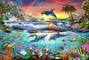 Venda quente transfronteiriça 5D pintura diamante golfinho oceano paisagem D diamante completo pintura decorativa diamante redondo atacado comércio exterior fornecimento