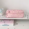 Estuche plateado repujado con estrellas estilo coreano para estudiantes de primaria, bolsa de almacenamiento de útiles escolares de alto valor estético, bolsa para papelería, estuche para estudiantes de secundaria y preparatoria