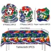 Festa com Tema de Futebol da Copa do Mundo Utensílios de Mesa Bandeiras de Futebol Pratos de Papel Copos de Papel Guardanapos de Papel Toalha Decorações da Copa do Mundo