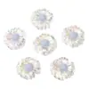 Contas de margarida dupla face de 25mm em acrílico transparente com revestimento de cor, contas de flor para corrente de celular diy, contas soltas