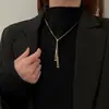 Collar Geométrico con Sentido de Diseño para Mujer, Cadena para Suéter de Otoño e Invierno, Nuevo Accesorio Largo de Moda 2023 de Lujo Ligero de Nicho