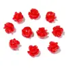 Contas de flor rosa de resina, contas de flor de coral artificial com furo passante, acessórios para pulseiras DIY feitas à mão com contas, joias