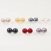 Exquisitos pendientes de estilo coreano con aguja de plata S925, pequeños y dulces pendientes de perlas de concha natural, elegantes pendientes con cuentas.