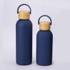Termo de acero inoxidable 304 de gran capacidad con boca pequeña para deportes al aire libre, taza de agua con tapa de bambú para coche, venta al por mayor transfronteriza