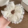 Encaje Francés Anillo para el Cabello de Intestino Grueso para Mujer Sentido de Alta Gama Tamaño Grande Flor para el Cabello Dulce Cuerda para el Cabello Combinable Cuerda para el Cabello